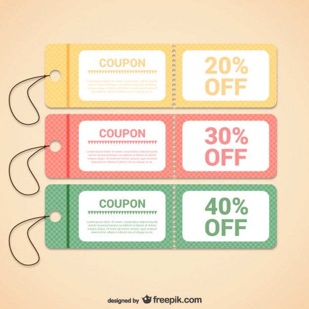 626x626 Discount Coupons Templates Vector Free Download