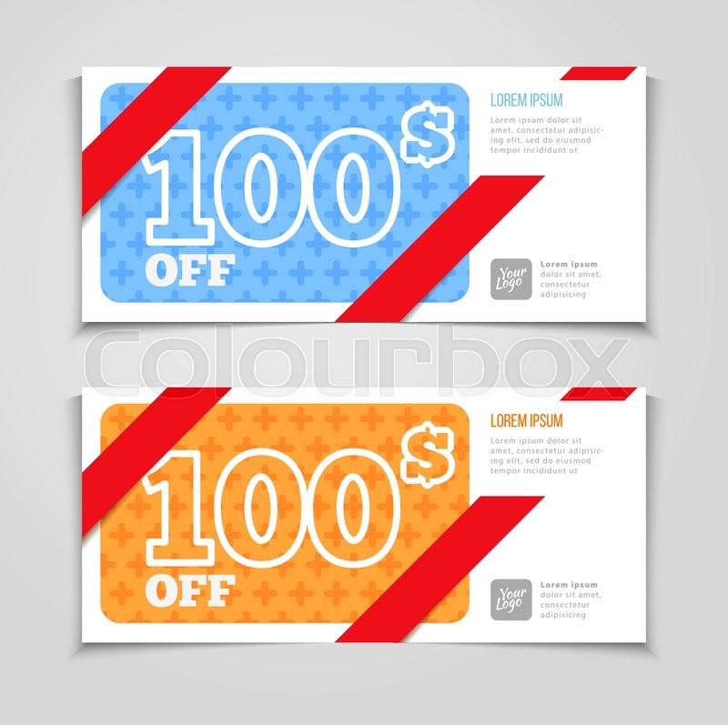 800x797 Gift Or Discount Voucher Template With Stock Vector Colourbox