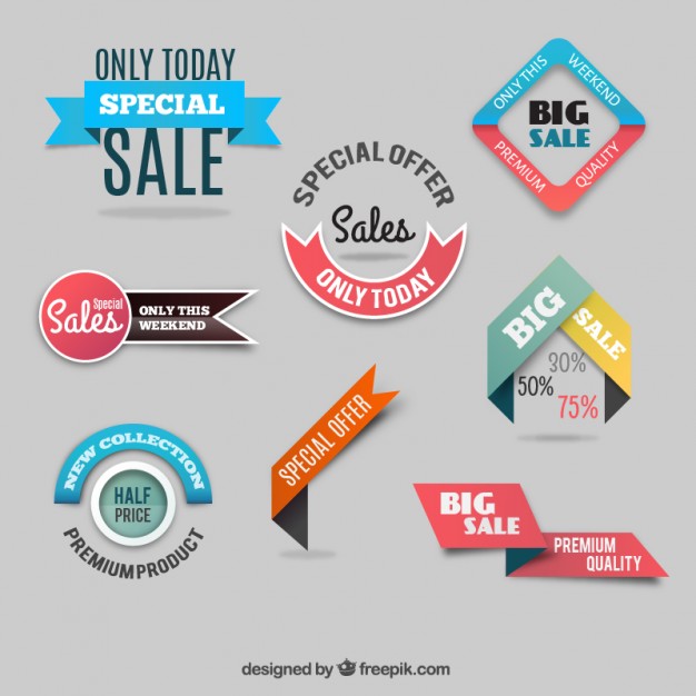 626x626 Discount Labels Collection Vector Free Download