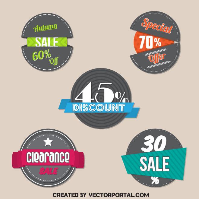 660x660 Discount Sale Labels Vector Pack