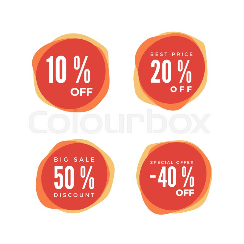 800x800 Red Discount Sticker Set Sale Red Tag Stock Vector Colourbox