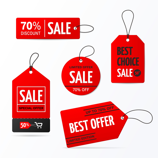 600x600 Red Discount Sale Tag Vector Material Free Download