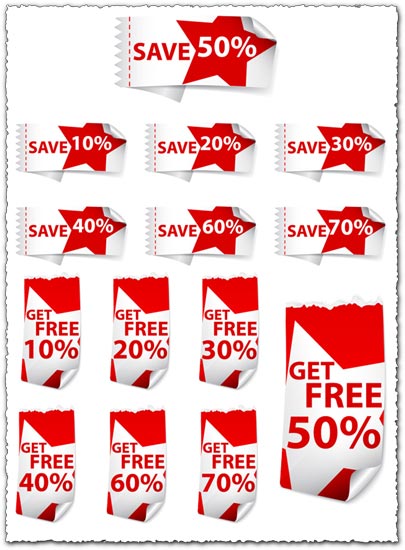 405x550 Ripped Discount Label Vectors
