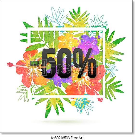 561x581 Free Art Print Of Summer Sale Percent Discount Vector Template