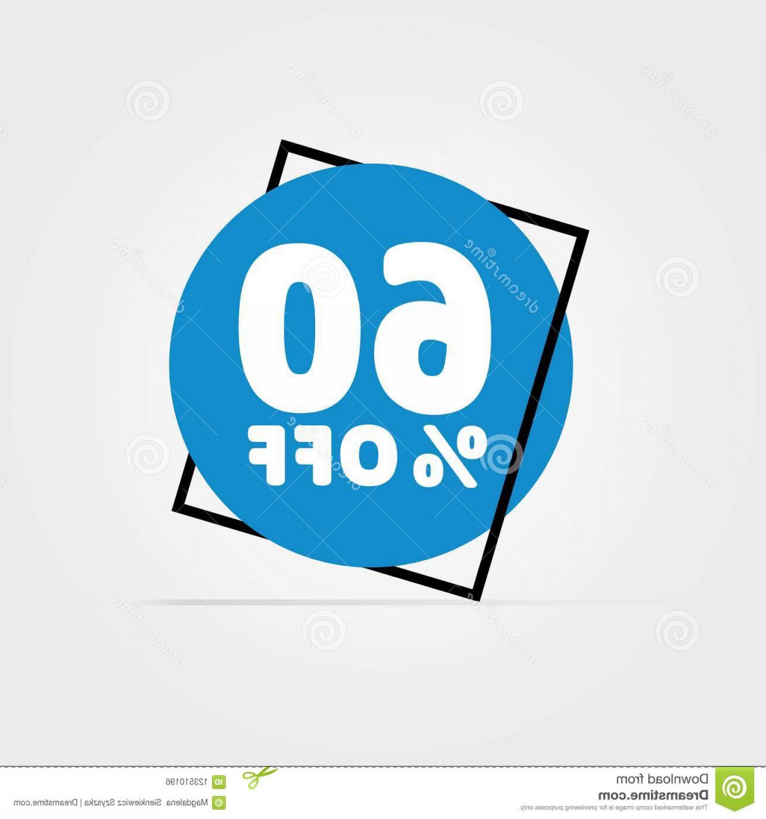 1560x1668 Off Discount Vector Graphic Blue Circle Black Frame White Text