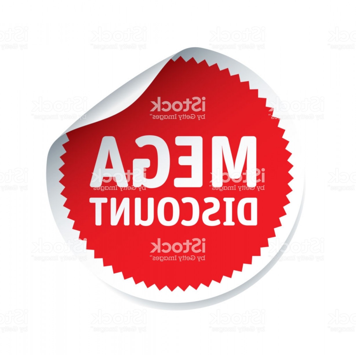 1228x1224 Red Vector Sticker And Text Mega Discount Vector Illustration Gm