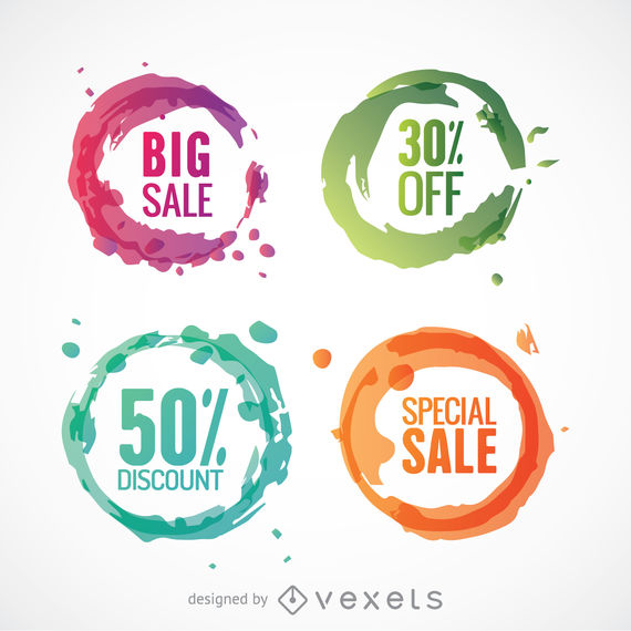 570x570 Colorful Circle Discount Vectors Set
