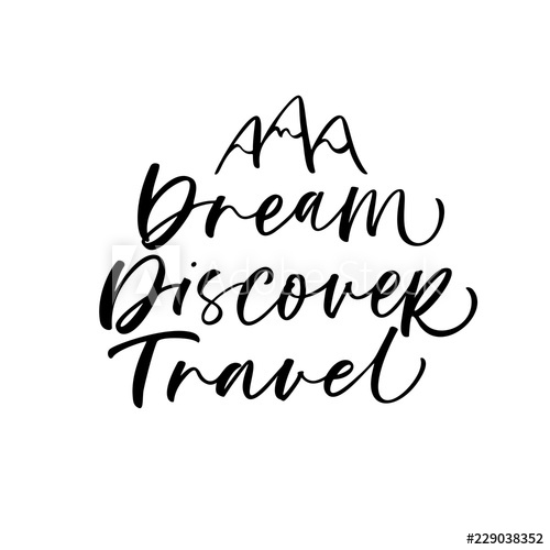 500x500 Dream, Discover, Travel Card Hand Drawn Brush Style Modern