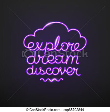 450x460 Traveling Design Vector Neon Glow Logo Explore Dream Discover
