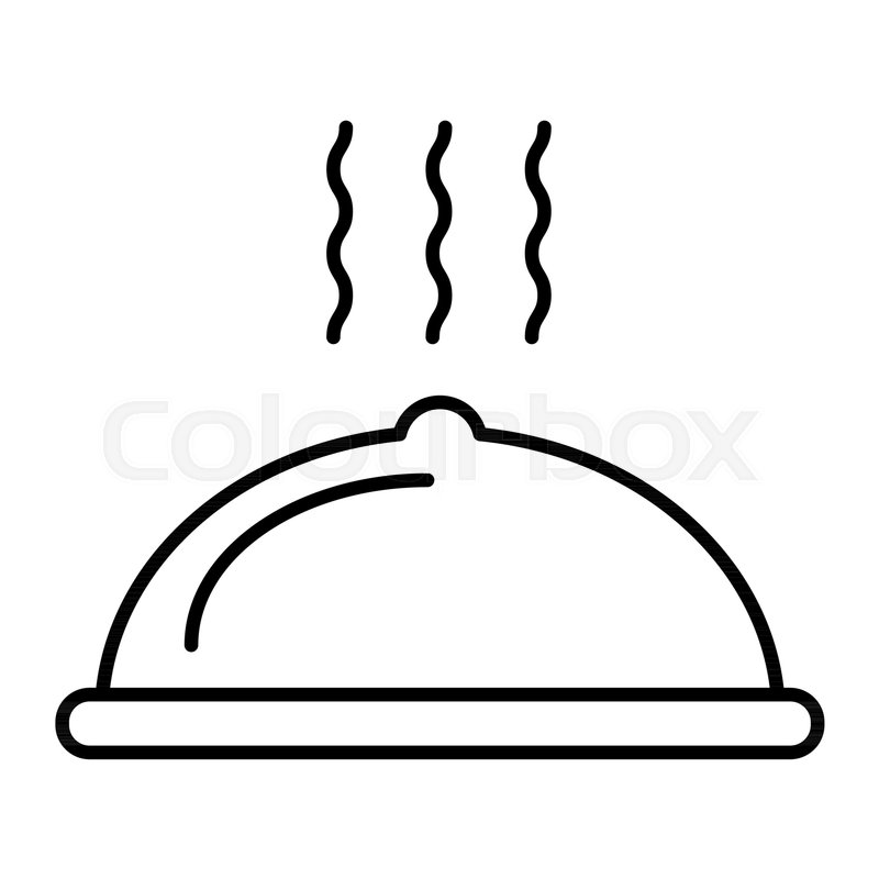 800x800 Restaurant Dish Thin Line Icon Stock Vector Colourbox