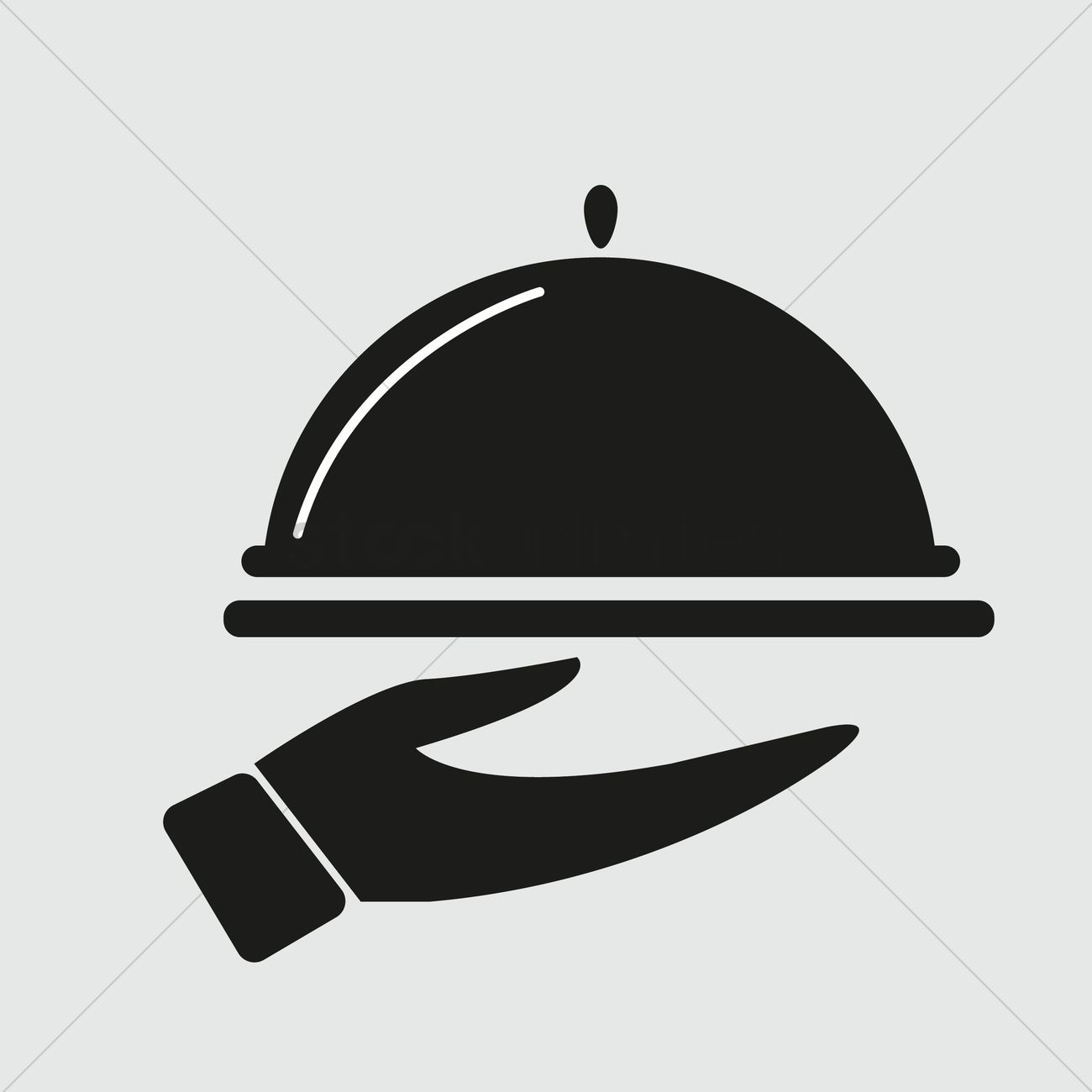 1300x1300 Silhouette Of Serving Dish In Hand Vector Image