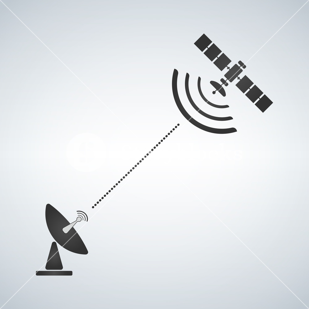 1000x1000 Satellite Antenna Dish Vector Illustration Isolated On White