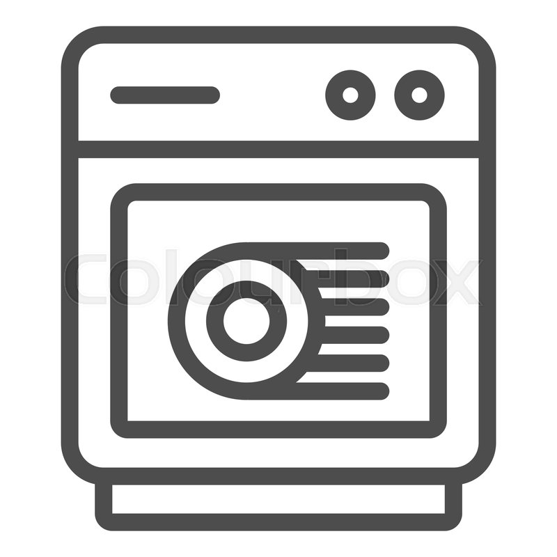 800x800 Dishwasher Line Icon Machine Vector Stock Vector Colourbox