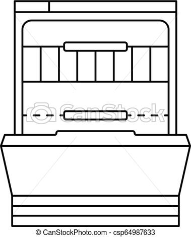379x470 Empty Dishwasher Icon, Outline Style Empty Dishwasher Icon