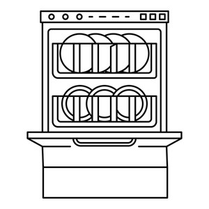 300x300 Full Dishwasher Icon Outline Full Dishwasher Vector Icon For Web