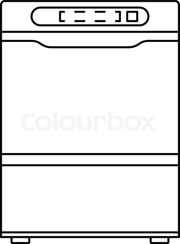 588x800 Modern Dishwasher Icon Outline Modern Stock Vector Colourbox