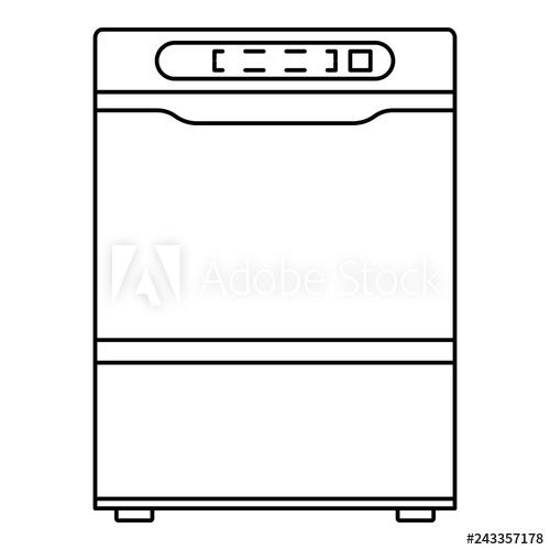 500x500 Modern Dishwasher Icon Outline Modern Dishwasher Vector Icon
