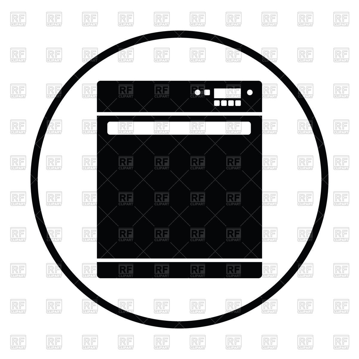 1200x1200 Silhouette Of Dishwasher Machine Vector Image Of Technology
