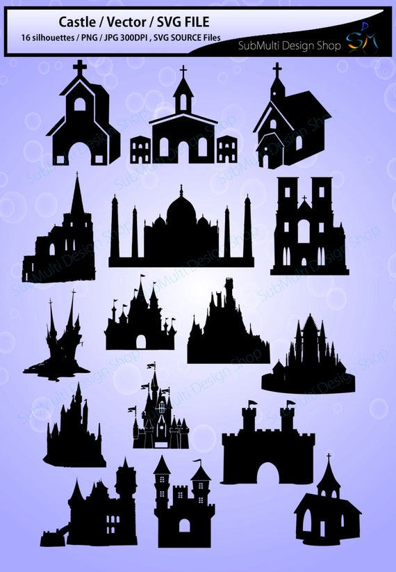 570x822 Castle Silhouette Church Silhouette Vector Printable