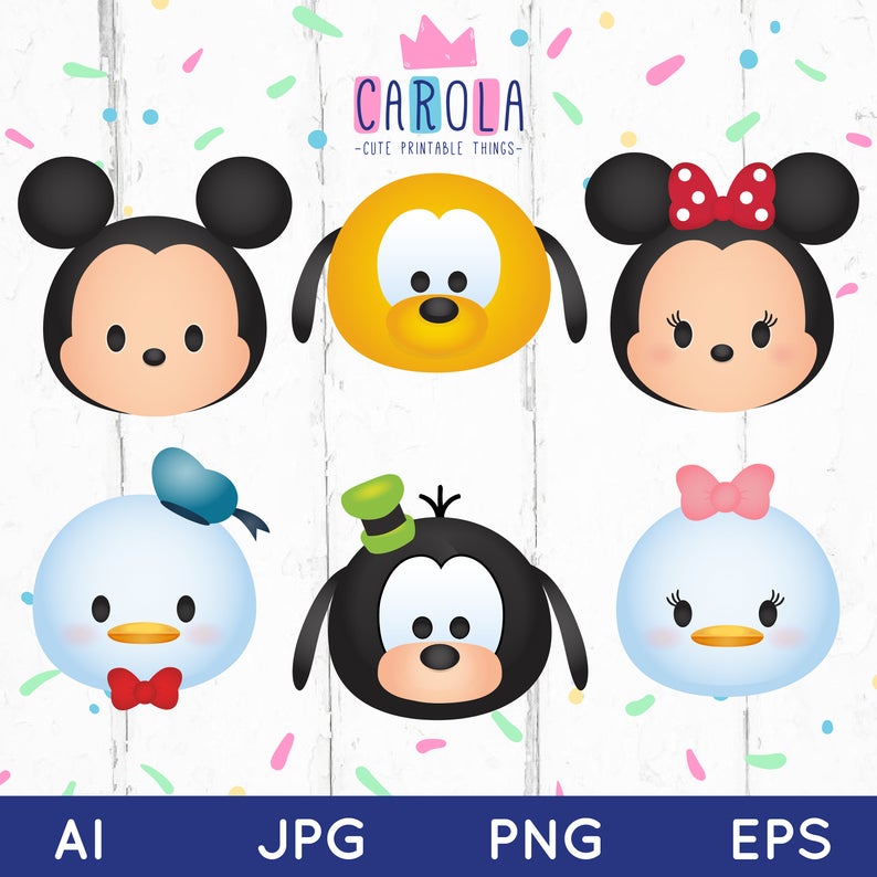 794x794 Tsum Tsum Clipart Vector Png Disney Mickey Minnie Etsy
