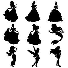 236x236 Disney Princess Silhouette Free Printables