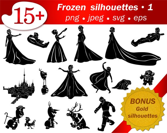 Frozen Silhouettes Cricut Cameo Disney Castle Cartoon Etsy 570x453 Frozen Silhouettes Cricut Cameo Disney Castle Cartoon Etsy