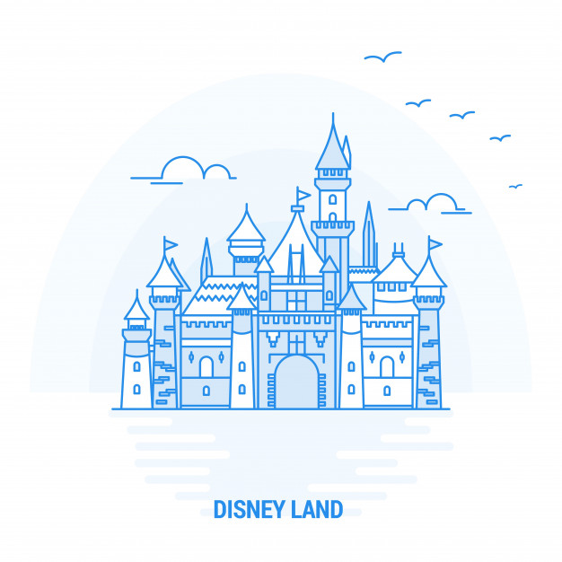 626x626 Disney Land Blue Landmark Vector Premium Download