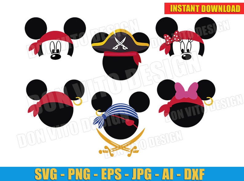 794x588 Mickey Minnie Mouse Cute Pirate Png Disney Vector Etsy