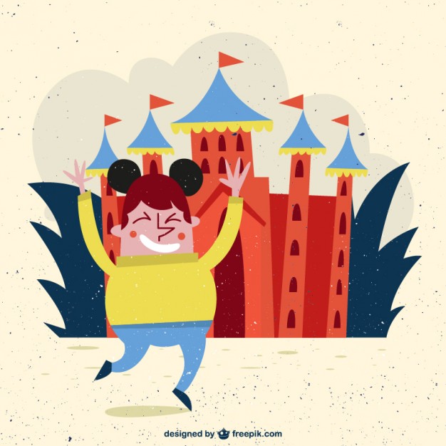 Happy Kid In Disneyland Vector Free Download 626x626 Happy Kid In Disneyland Vector Free Download