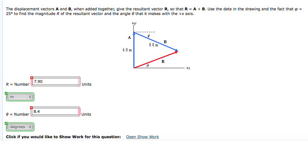 979x451 Solved The Displacement Vectors A And B, When Added Toget