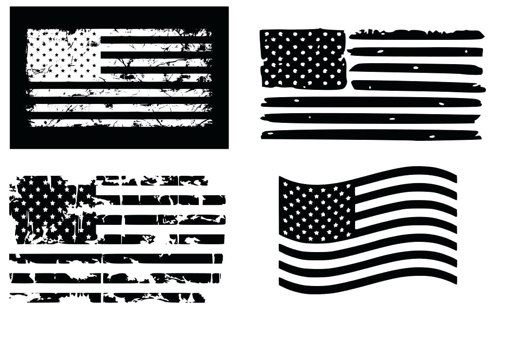 1067x696 Distressed American Flag Black And White