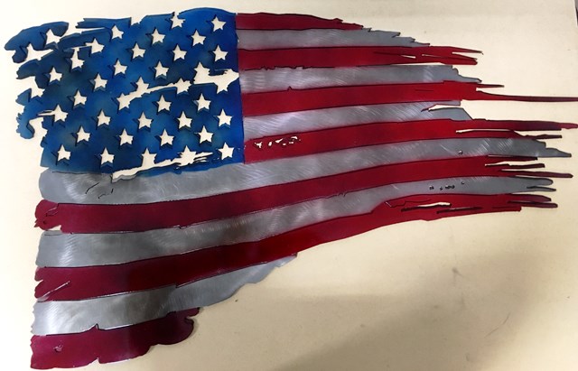 640x411 American Flag Distressed X Echo Valley Metal Works