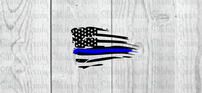 800x371 Free Distressed American Flag With Thin Blue Line Svgprintable