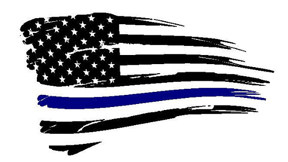 570x321 Tattered Usa Police Flag Decal Tattered Usa Fire Flag Decal