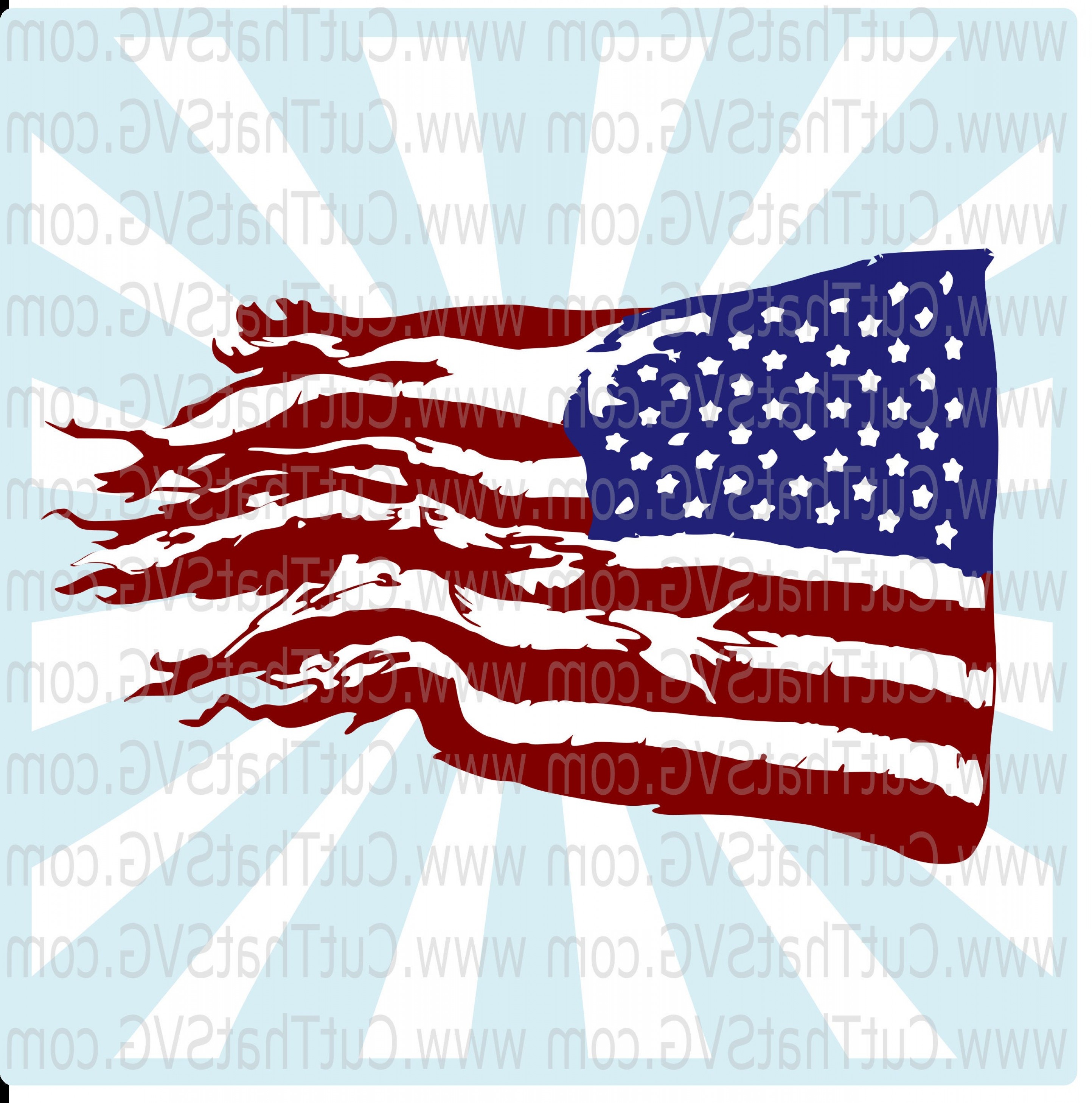 2887x2916 American Torn Flag Vector Catamart