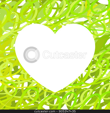 450x464 Hand Drawn Heart Symbol Vector Calligraphy Green Symbol Stock Vector