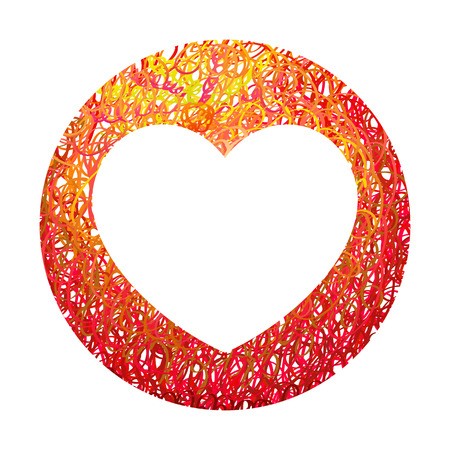 450x450 Hand Drawn Heart Symbol Vector Calligraphy Red Heart Grunge