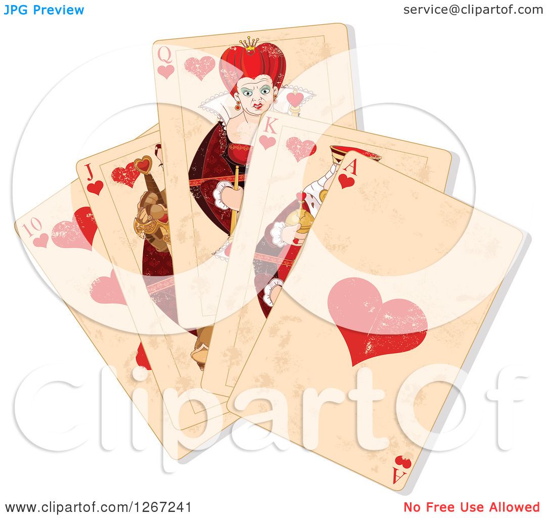 1080x1024 Clipart Of Distressed Heart Playing Cards