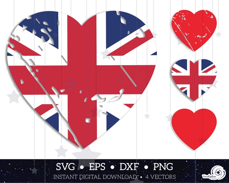 794x635 United Kingdom Heart Union Jack Flag Distressed Vector Etsy