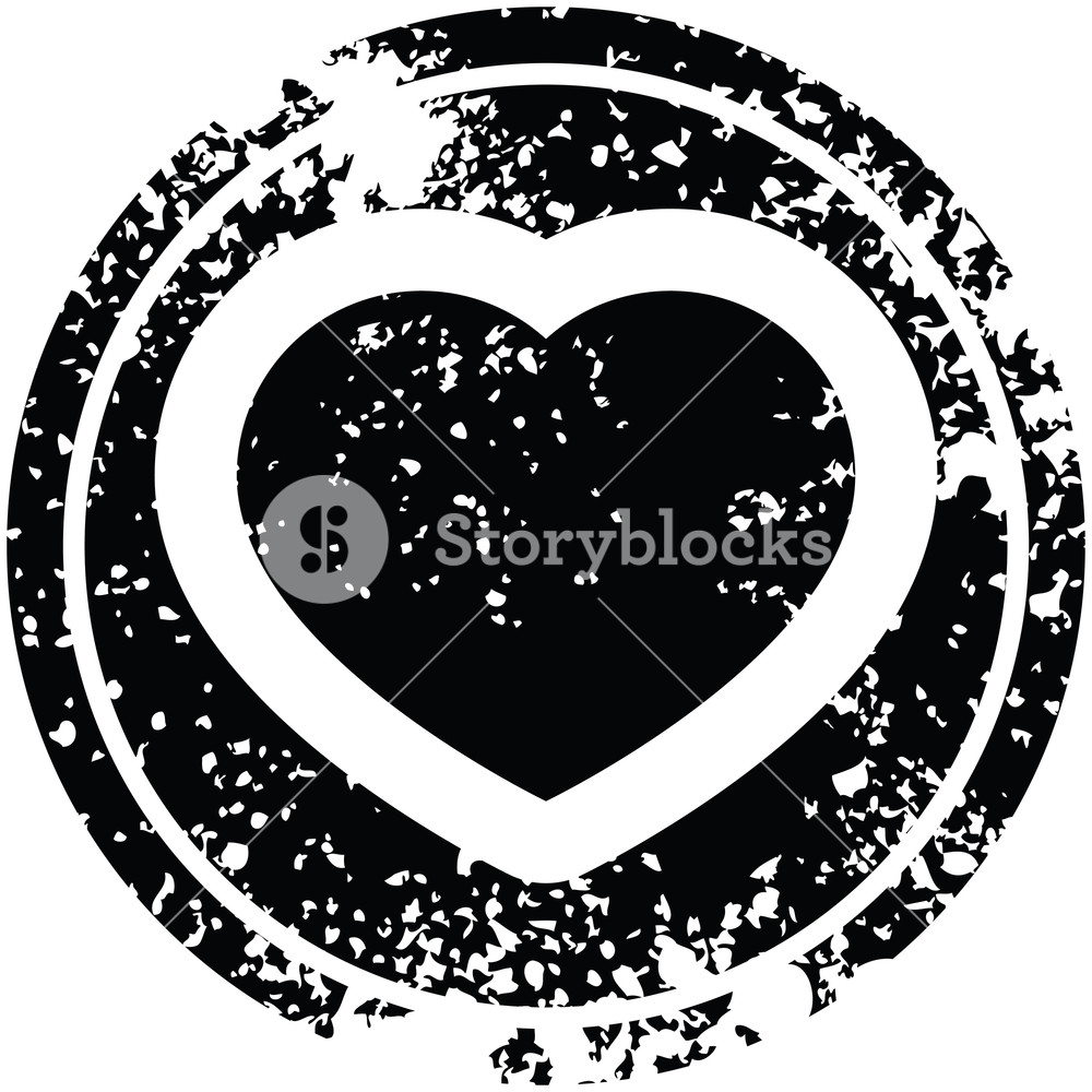 1000x1000 Heart Graphic Vector Circular Distressed Symbol Royalty Free Stock