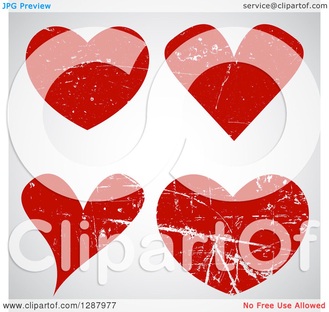1080x1024 Clipart Of Grungy Distressed Red Hearts Over Gray