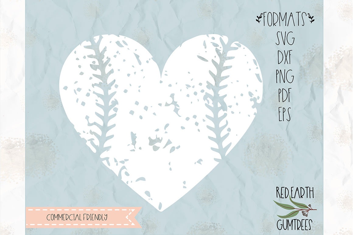 1160x772 Distressed Baseball Heart Png, Dxf, Pdf For Cricut