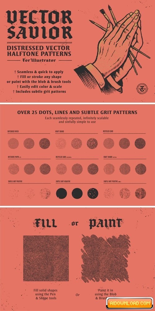 500x1000 Vector Savior Distressed Halftones Free Download Free Graphic