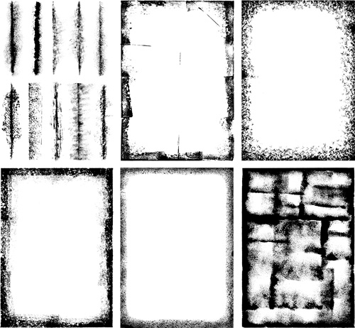 500x462 Grunge Black Frame Vector Material Set Free Download