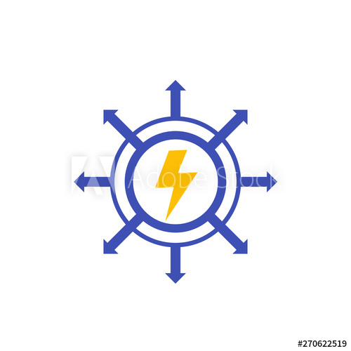 Electric Power Distribution Vector Icon 500x500 Electric Power Distribution Vector Icon