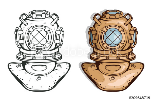 500x334 Diving Scuba Diving Logo Diver Mask Scuba Diving Helmet Vector