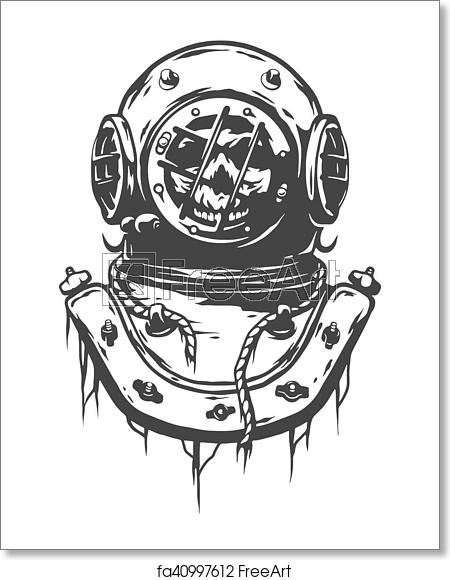 450x580 Free Art Print Of Old Diving Helmet Old Diving Helmet Vector