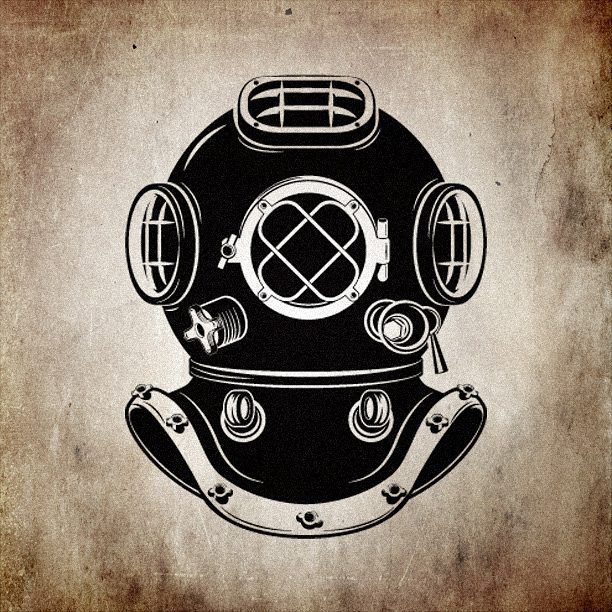 612x612 Old Style Diver Helmet
