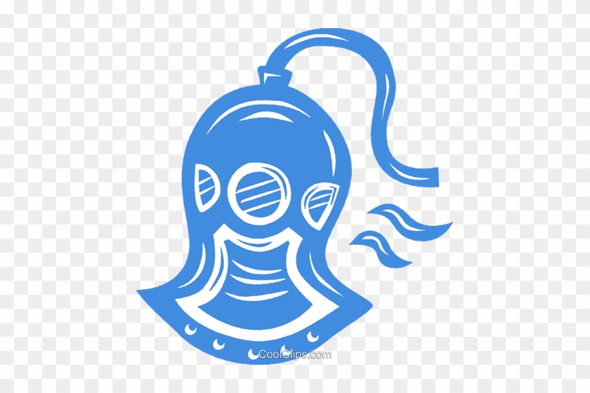 840x560 Deep Sea Diving Helmet Royalty Free Vector Clip Art