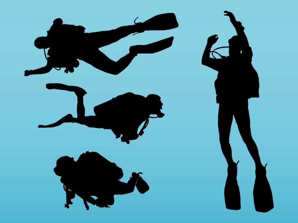 1024x768 Scuba Diving Vector Art Graphics